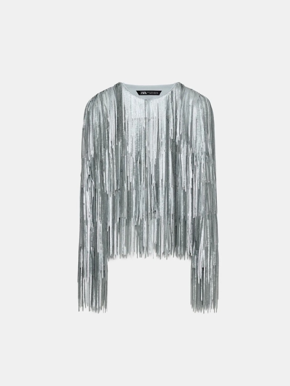 ZARA ZW COLLECTION FRINGED SEQUIN JACKET - Picture 16 of 17
